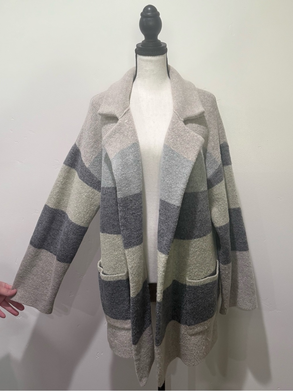 Mia & Tess Striped Cozy Cardigan Sweater